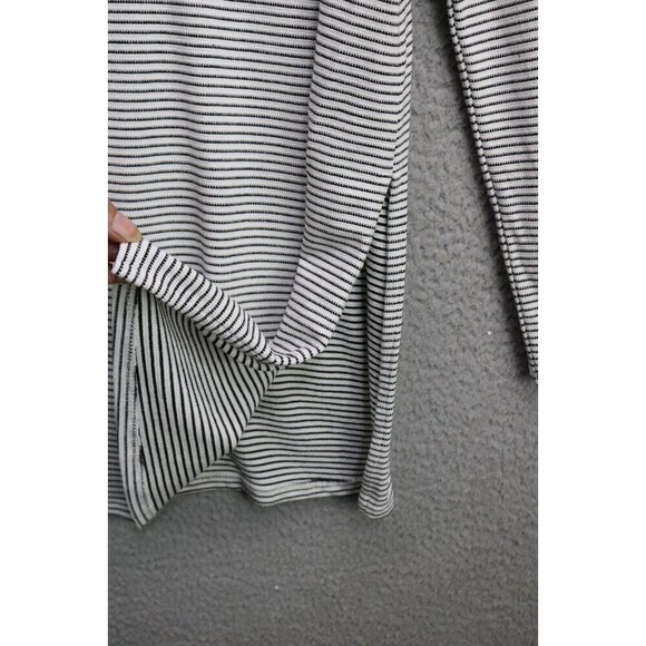 J.Jill Wearable Long Sleeve Striped Slinky Long Tunic Top-Size Medium-Side Slits - Picture 6 of 11